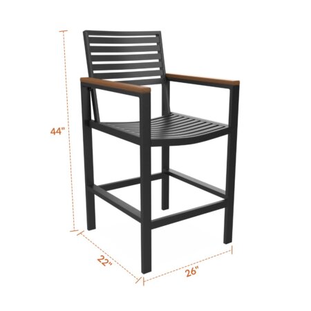 Alternative view of Hixon Outdoor Patio Counter Height Dining Chair