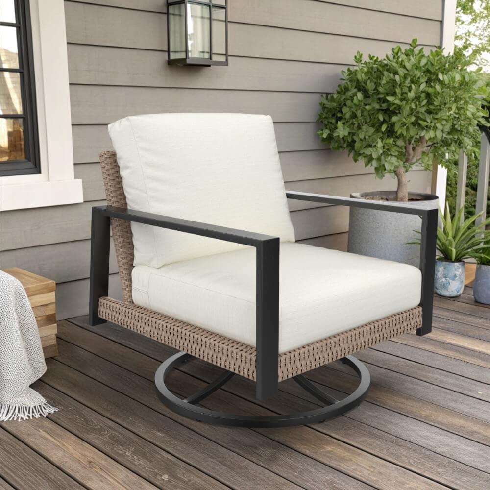 Sedona Outdoor Patio Swivel Rocking Chair with Sunbrella Cushions - Image 8